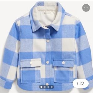 Old Navy Blue and White Kids Pea Coat